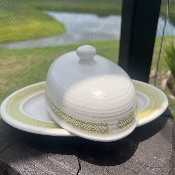 Vintage Franciscan Hacienda Green Covered Butter Dish - Picture 7 of 10